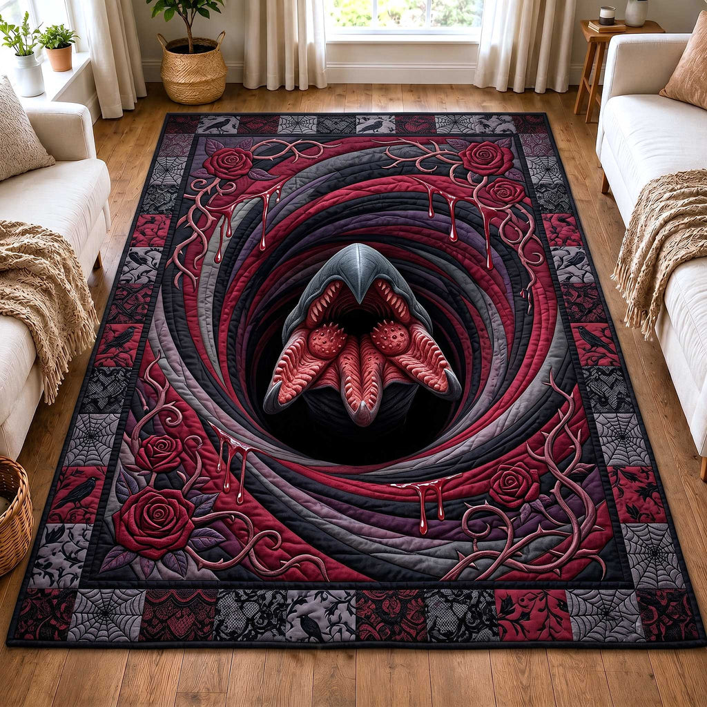 Tremors Graboid area rug in a living room