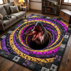 Tremors Graboid area rug in a living room