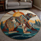 Tribal Echo Round Mat Rug - Nature Design | Serene Home Decor