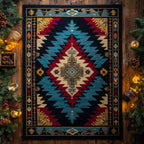 Tribal Ember Diamond area rug in a living room