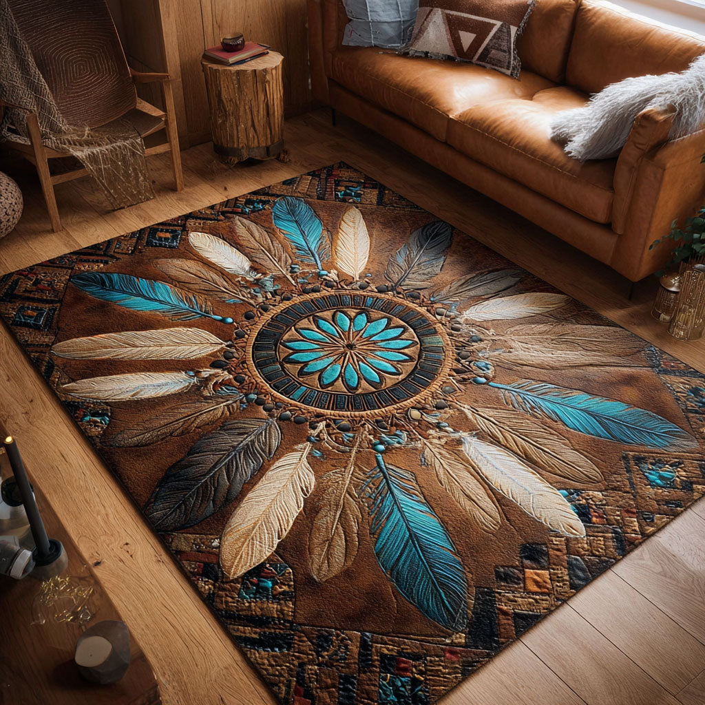 Tribal Harmony area rug in a living room