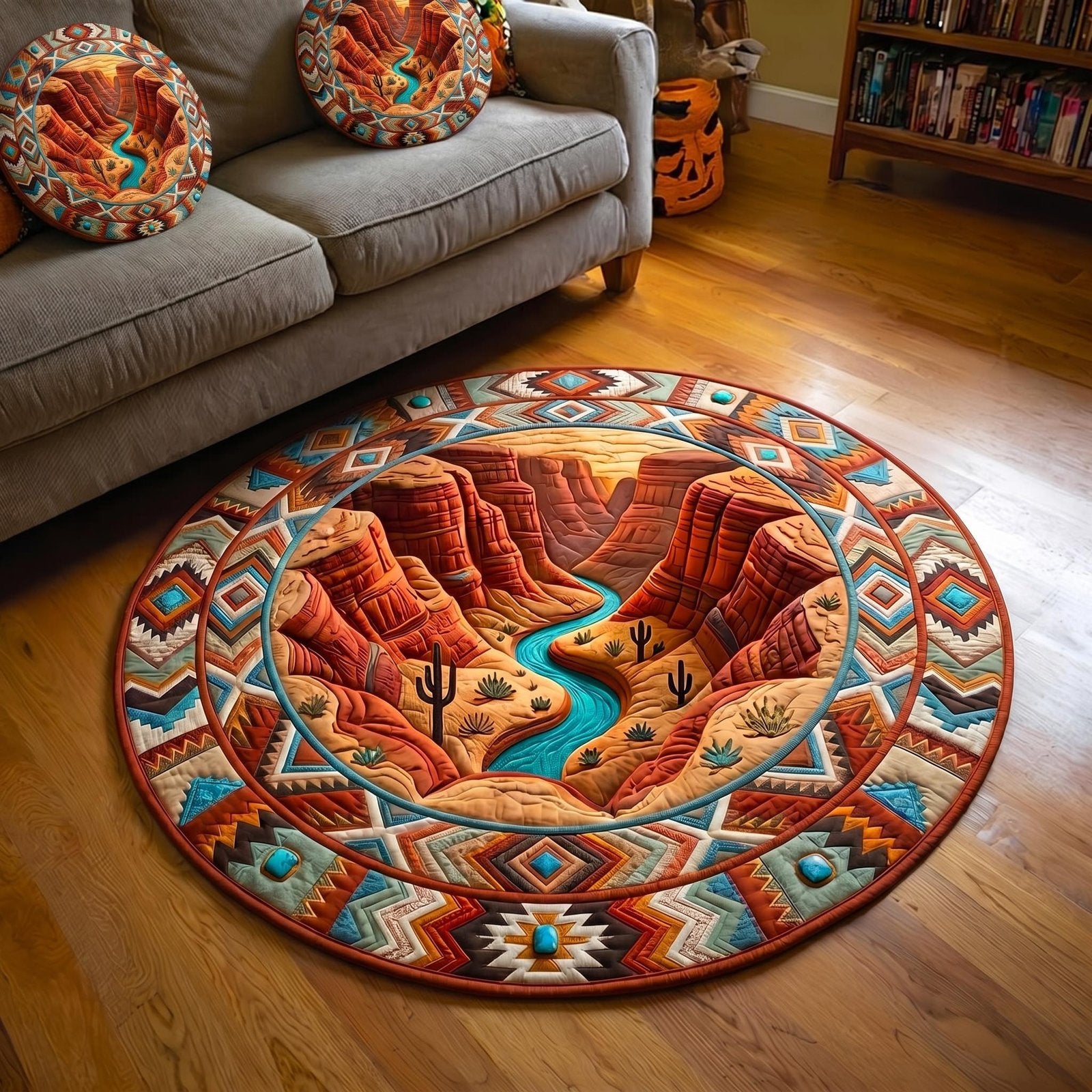 Tribal Heritage Round Mat Rug - Nature Design | Serene Home Decor
