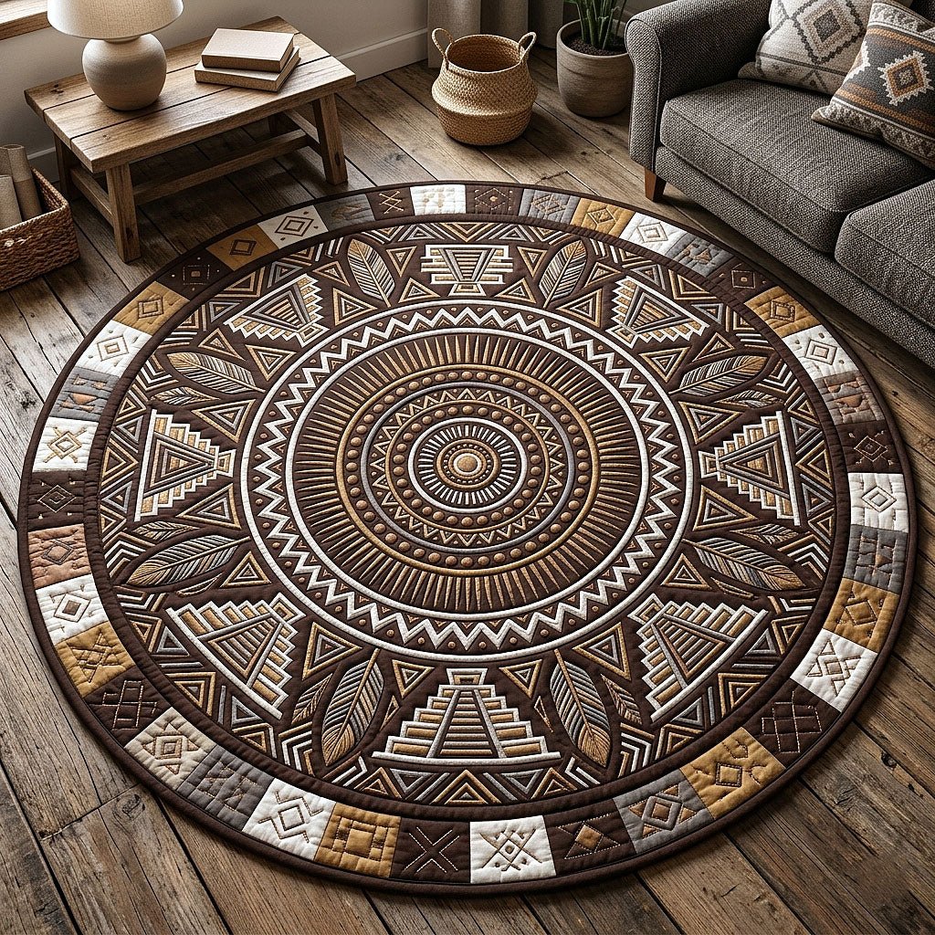 Tribal Heritage Round Mat Rug - Nature Design | Serene Home Decor