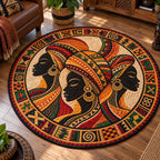 Tribal Legacy Round Mat Rug - Nature Design | Serene Home Decor - washable non-slip printed rug