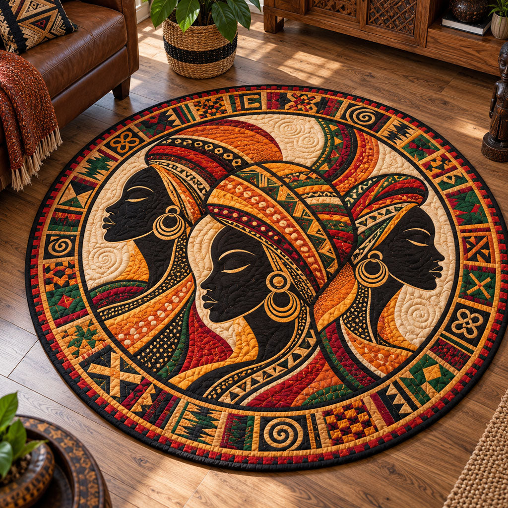 Tribal Legacy Round Mat Rug - Nature Design | Serene Home Decor - washable non-slip printed rug