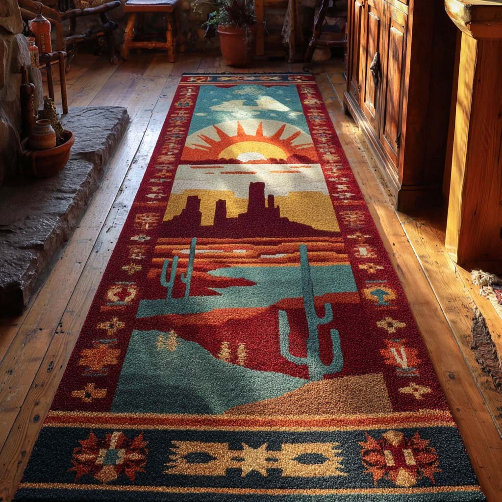 Tribal Totem Runner Carpet Runner Rug - Cute Pet Design | Animal Printed Runner Rug