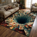 Tribal Vortex area rug in a living room