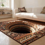 Tribal Vortex area rug in a living room