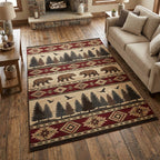 Tribal Wilderness area rug in a living room