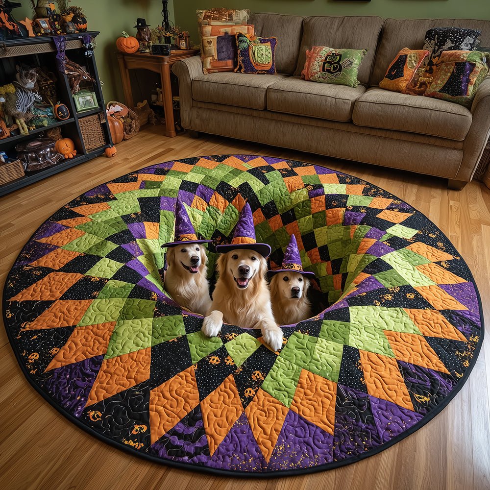 Trick Retriever Round Mat Rug - washable non-slip printed rug