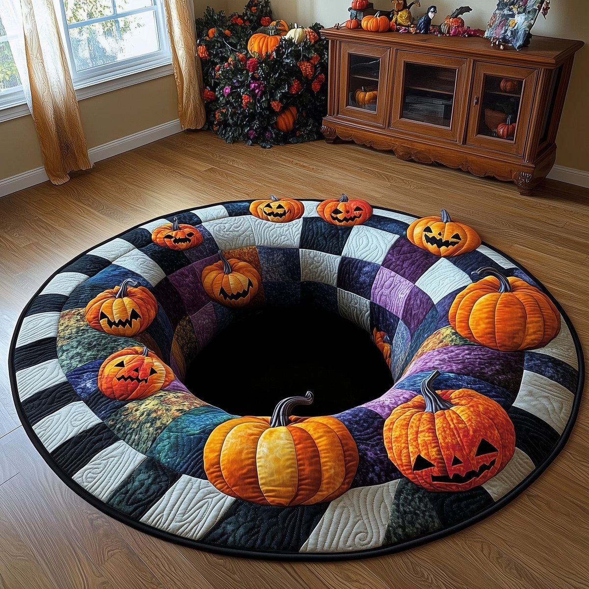 Trick or Treat Round Mat Rug - Nature Design | Serene Home Decor