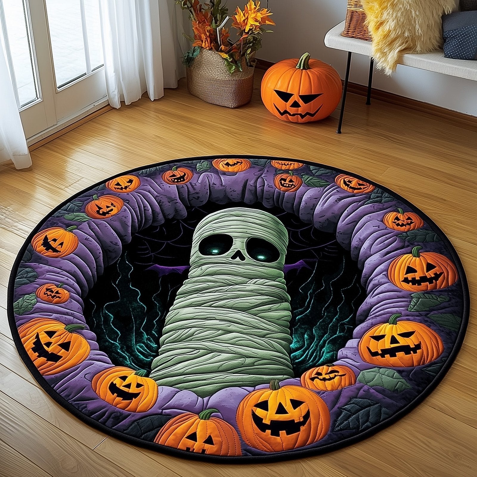 Trick or Treat Round Mat Rug - Nature Design | Serene Home Decor