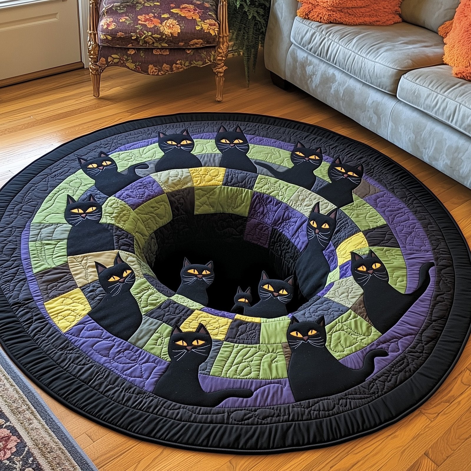 Trick or Treat Round Mat Rug - Nature Design | Serene Home Decor