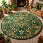 Trinity Cross Faith Round Mat Rug - washable non-slip printed rug