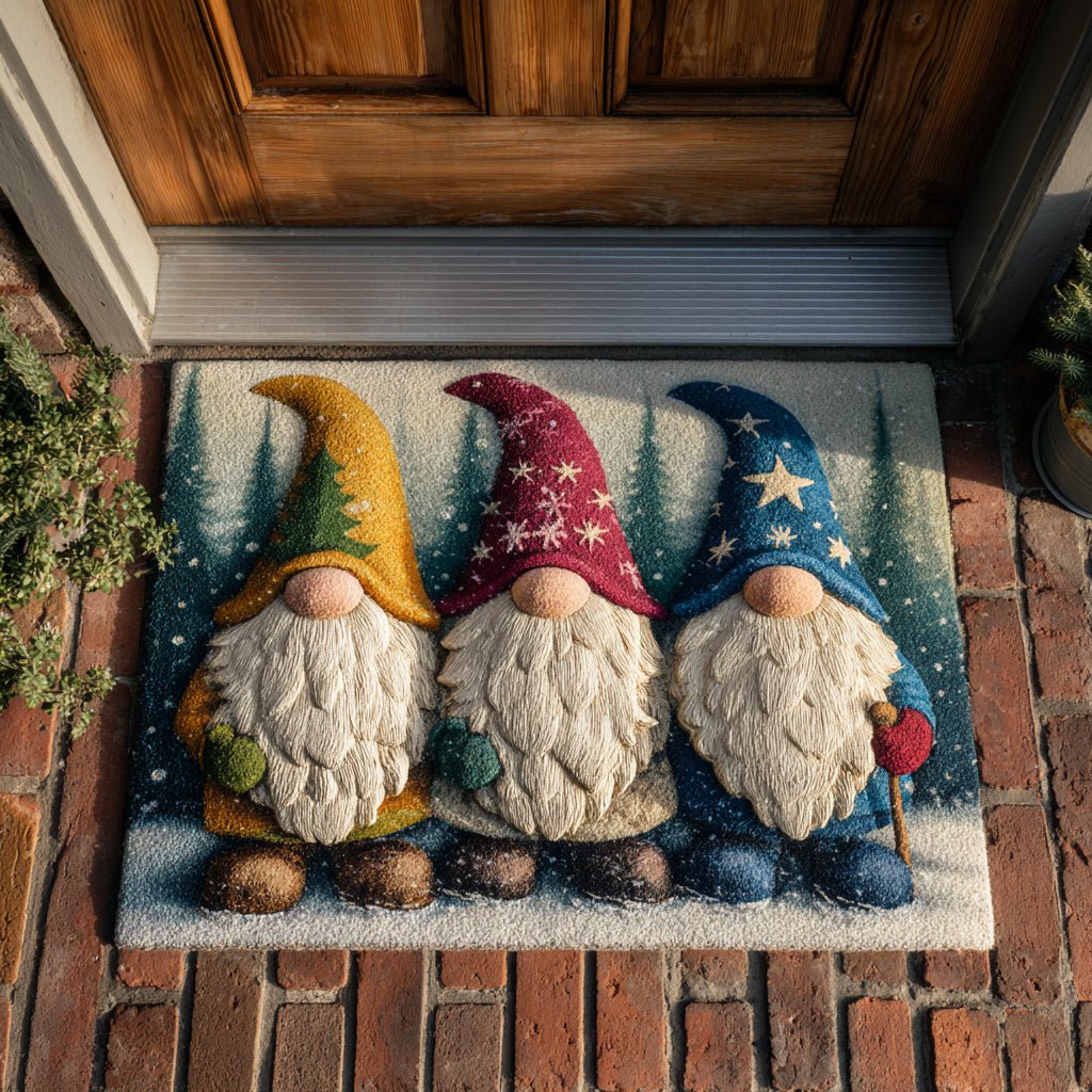 Trio Christmas Gnome Doormat - Faith Inspired Design | Printed Welcome Doormat
