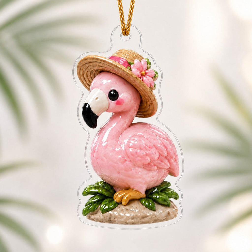Tropical Belle Flamingo Adorable Christmas Ornament