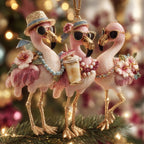 Tropical Flamingo Christmas Ornament
