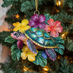 Tropical Tidings Turtle Christmas Ornament