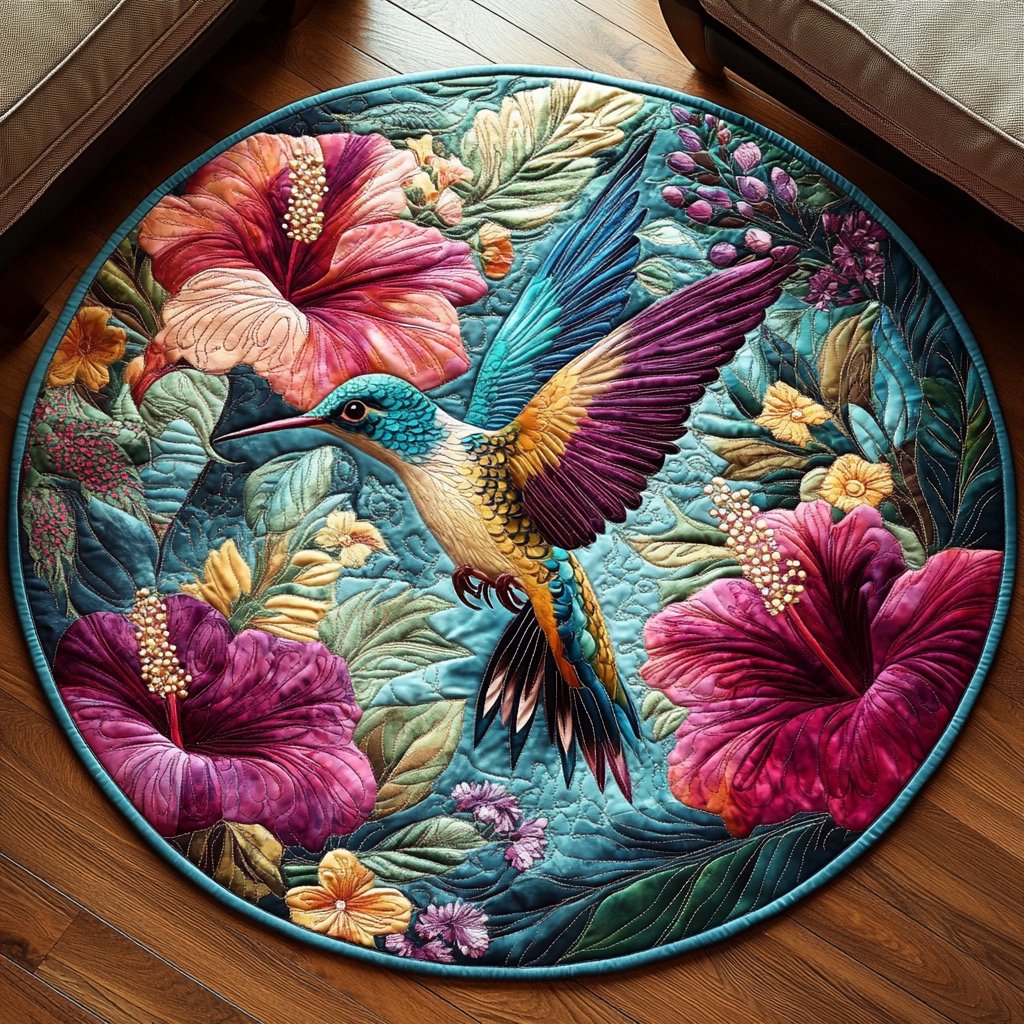 Tropical Ballet Round Mat Rug - washable non-slip printed rug