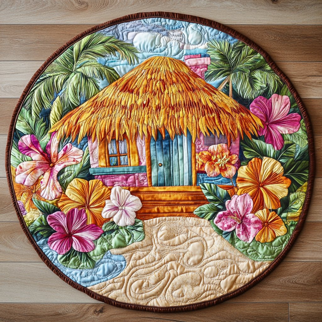 Tropical Cottage Round Mat Rug - Nature Design | Serene Home Decor