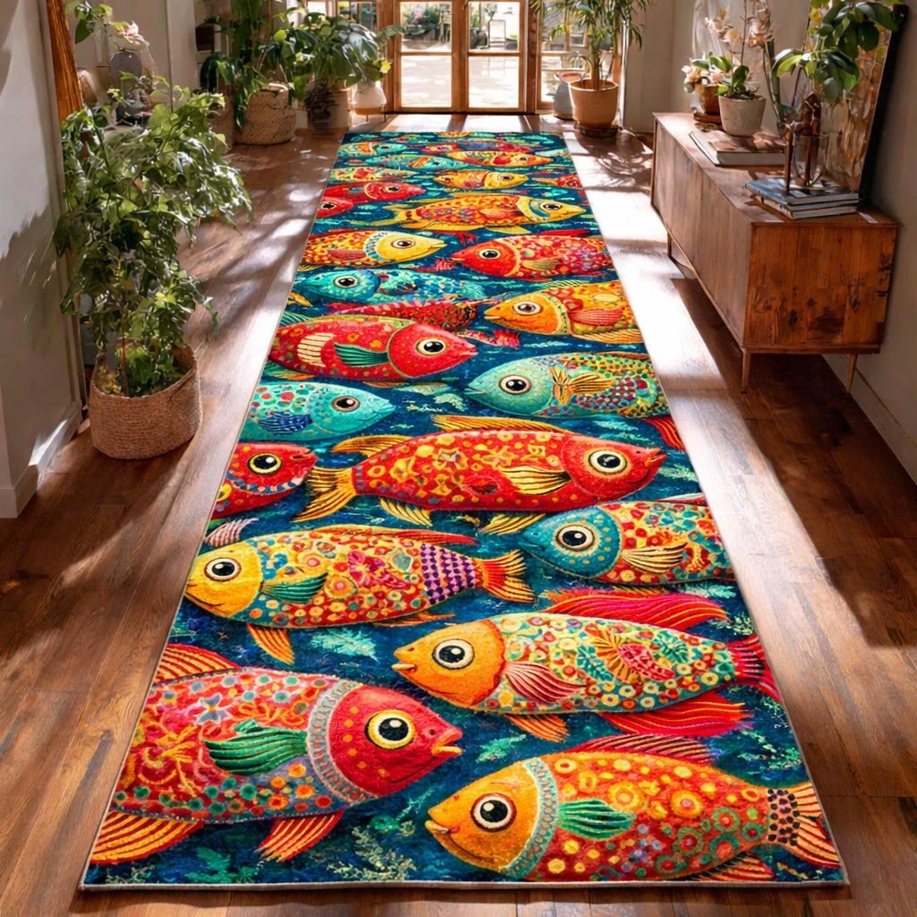 Tropical Fish Runner Rug - Nature Design | Serene Runner Rug