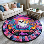 Tropical Haunt (Design 2) Round Mat Rug - washable non-slip printed rug