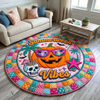 Tropical Haunt (Design 4) Round Mat Rug - washable non-slip printed rug