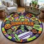 Tropical Haunt Round Mat Rug - washable non-slip printed rug