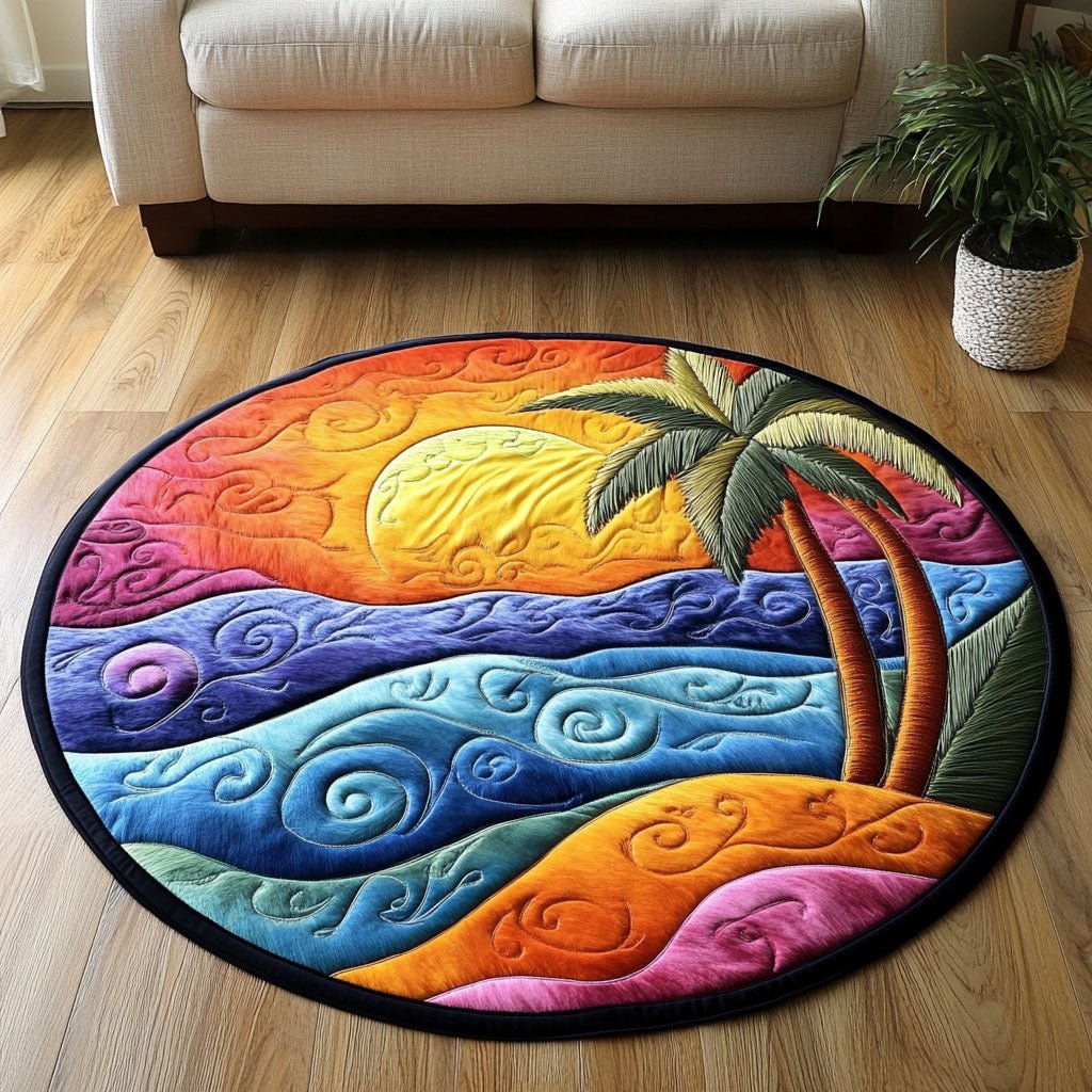 Tropical Paradise Round Mat Rug - Nature Design | Serene Home Decor