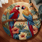 Tropical Parrot (Design 2) Round Mat Rug - washable non-slip printed rug