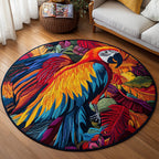 Tropical Plume Round Mat Rug - washable non-slip printed rug