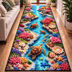 Tropical Turtle Runner Rug - Cute Pet Design | Animal Printed Runner Rug