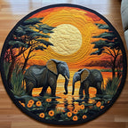 Trunk Trails Round Mat Rug - washable non-slip printed rug