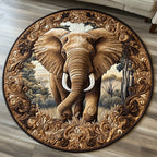 Trunk Treasures Round Mat Rug - washable non-slip printed rug