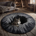 Tundra Wolf Frost Round Mat Rug - washable non-slip printed rug