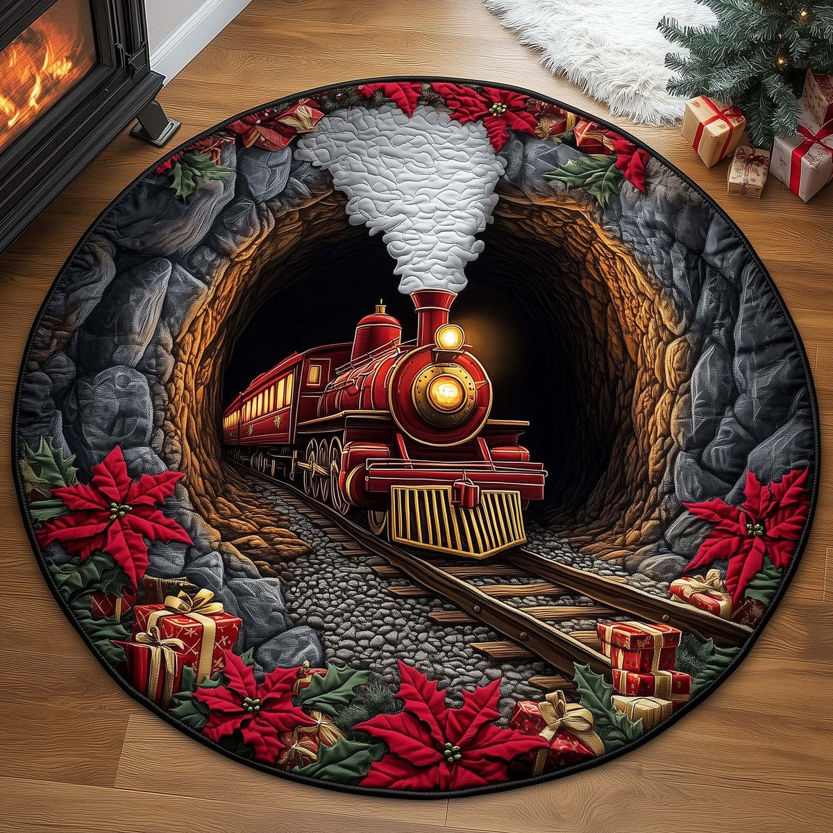 Tunnel Express Round Mat Rug - washable non-slip printed rug
