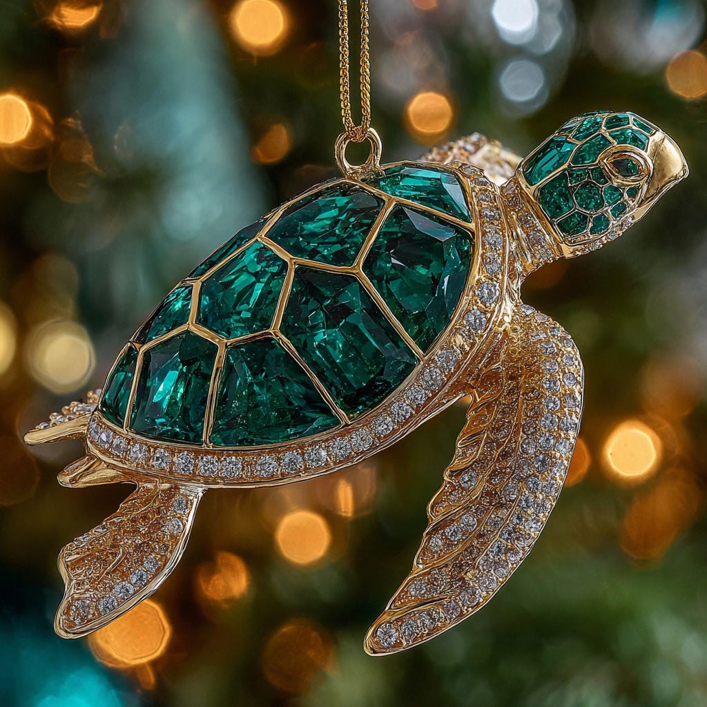 Turquoise Sea Turtle Christmas Ornament
