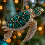 Turquoise Sea Turtle Christmas Ornament