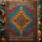 Turquoise Mesa Radiance area rug in a living room
