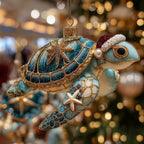 Turtle Claus Christmas Ornament