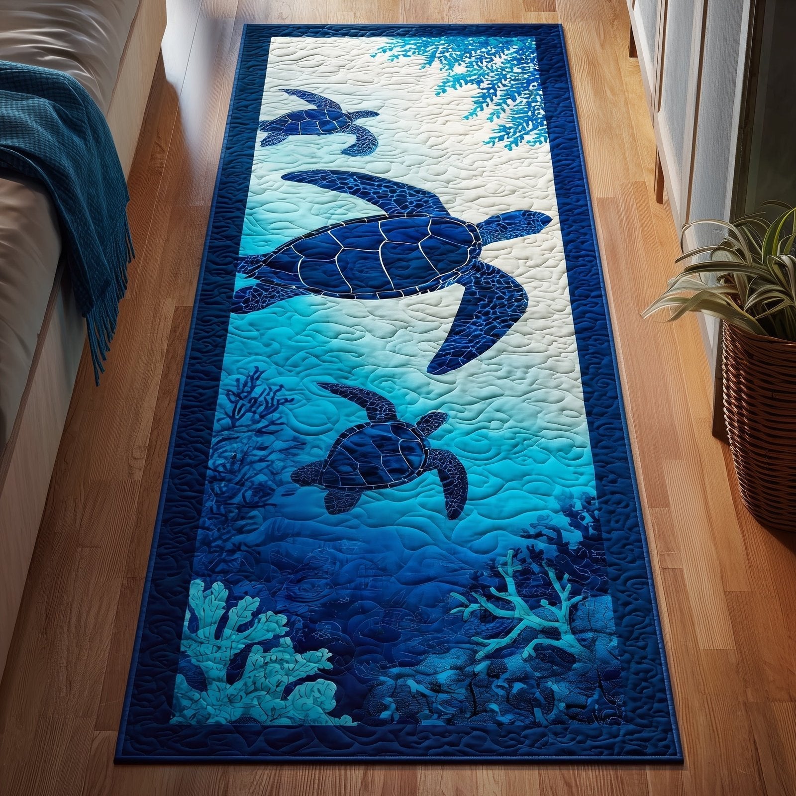 Turtle Charm Runner Rug - Cute Pet Design | Animal Printed Runner Rug