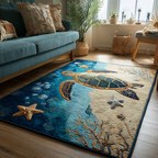 Turtle Dream area rug in a living room