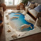 Turtle Dreams area rug in a living room
