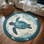 Turtle Essence Round Mat Rug - washable non-slip printed rug