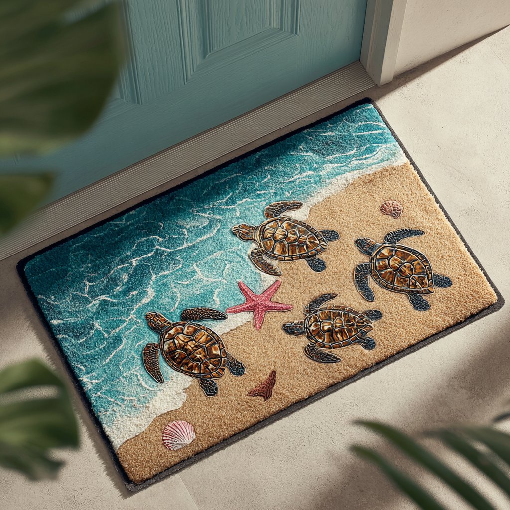 Turtle Garden Doormat - Cute Animal Design | Printed Welcome Doormat