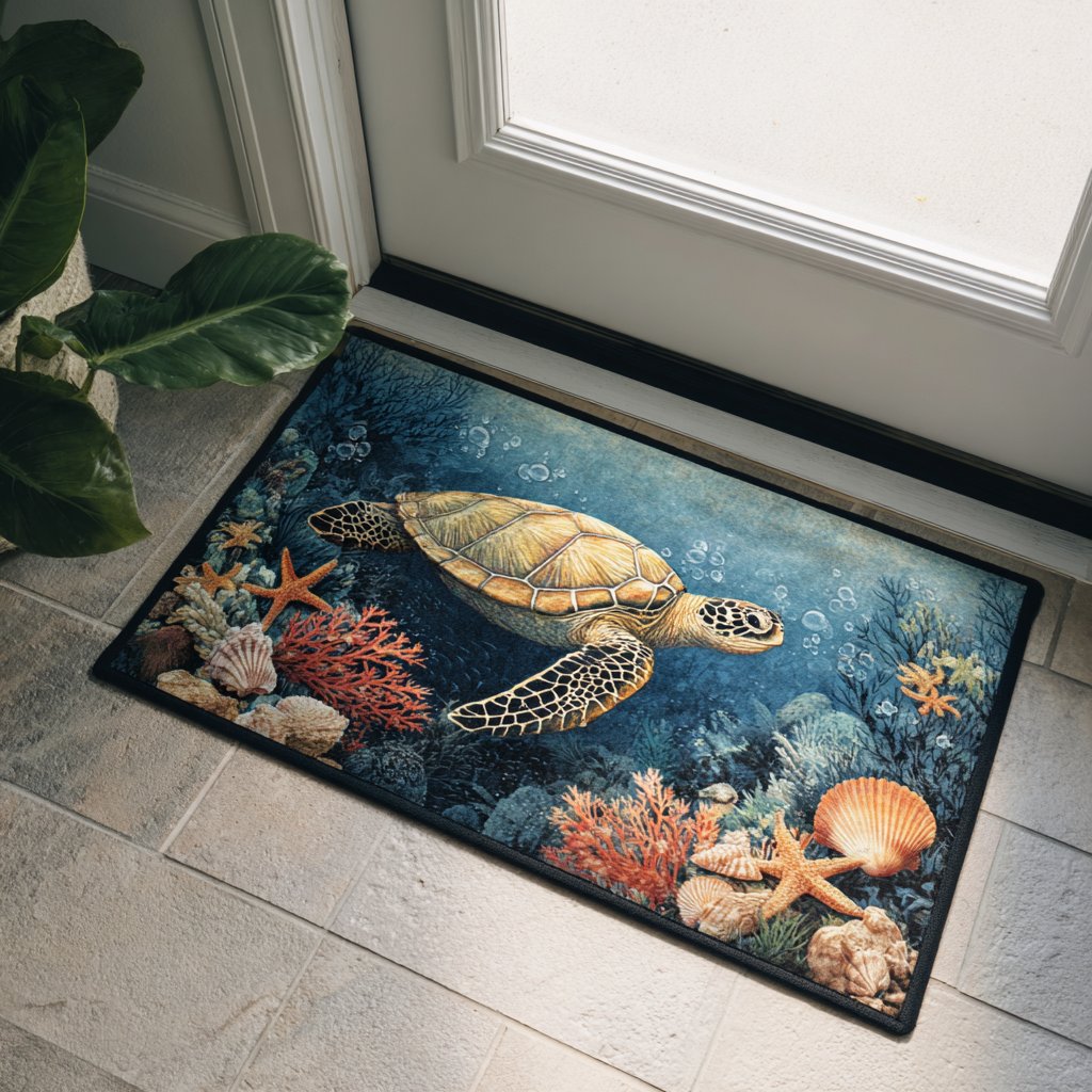 Turtle Haven Doormat - Cute Animal Design | Printed Welcome Doormat