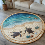 Turtle Haven Round Mat Rug - Cute Pet Design | Animal Printed Home Decor