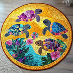 Turtle Haven Round Mat Rug - Cute Pet Design | Animal Printed Home Decor