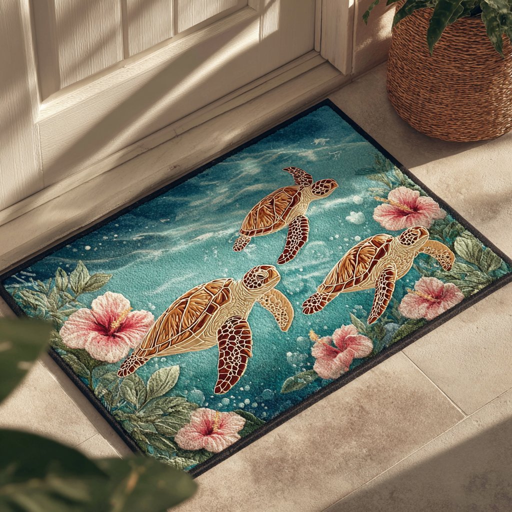 Turtle Horizon Doormat - Cute Animal Design | Printed Welcome Doormat