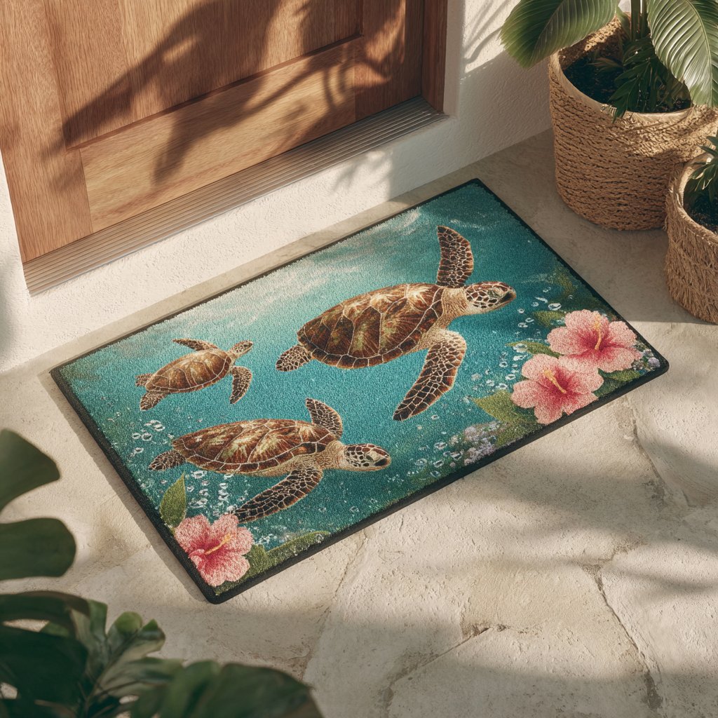 Turtle Path Doormat - Cute Animal Design | Printed Welcome Doormat